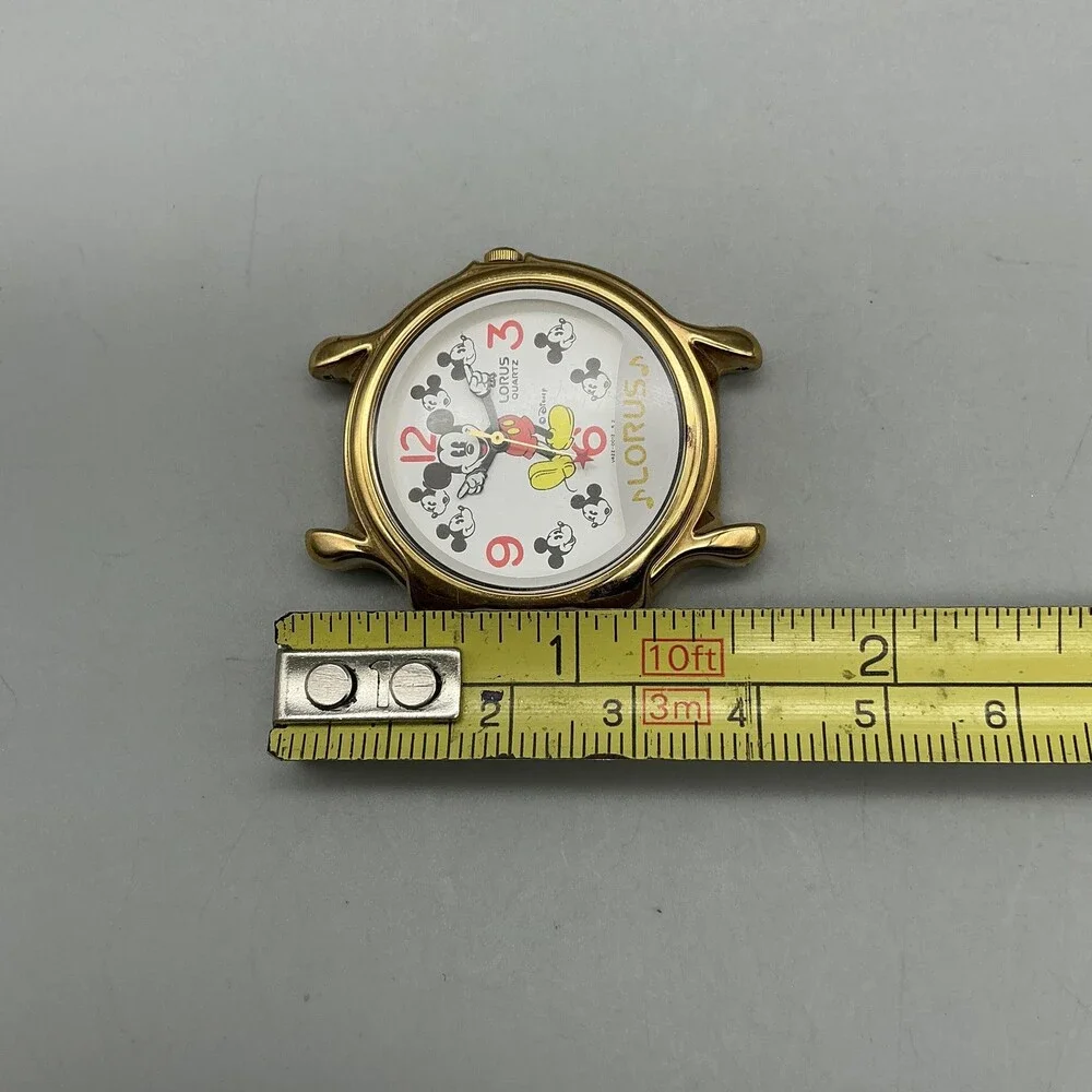 Vtg Lorus Musical Mickey Mouse Boys Watch 33mm Gold Tone For Parts Not Running